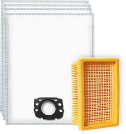 4x Dparts stofzuigerzakken en 1 vlakfilter - geschikt voor Karcher WD4 MV4 - WD5 MV5 - WD6 MV6 premium series - stofzak en filter - nr. 2.863-006.0 - 28630060 - 2.863-005.0 - 28630050 — thumbnail 1