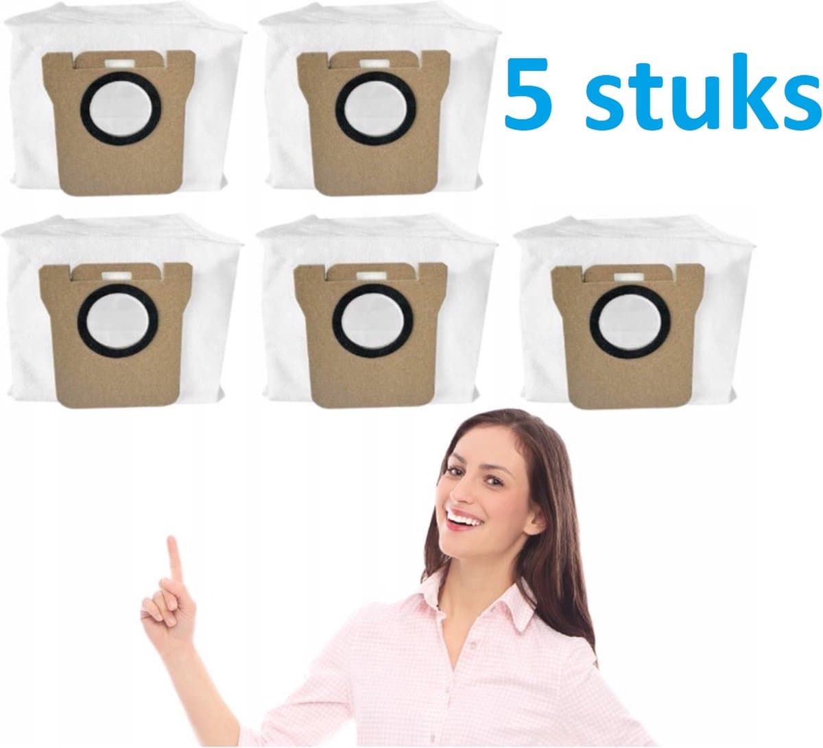 5 x Stofzakken Vervanging compatibel met Dreame L20 Ultra/L10s Ultra/L10 Ultra - grote capaciteit - hoge kwaliteit - Dreame: Bot L20 Ultra Bot L30 Ultra Bot L10s Ultra Bot L10 Ultra Bot L10 Prime Xiaomi: Xiaomi Robot X10 Xiaomi Robot X10 Robot X20+ — afbeelding 1