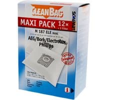 CleanBag stofzuigerzakken 12 stuks - Geschikt voor AEG Electrolux Philips S-bag - Inclusief 2 filters - Alternatief - Maxipack - Voordeelpak