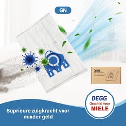 DEGG® - Onderhoudspakket - Geschikt voor Miele GN + Hepa Airclean Filter - 10x Stofzuigerzakken - 1 Hepa Airclean 50 (vervangt SF-HA 50) - Combideal — thumbnail 4