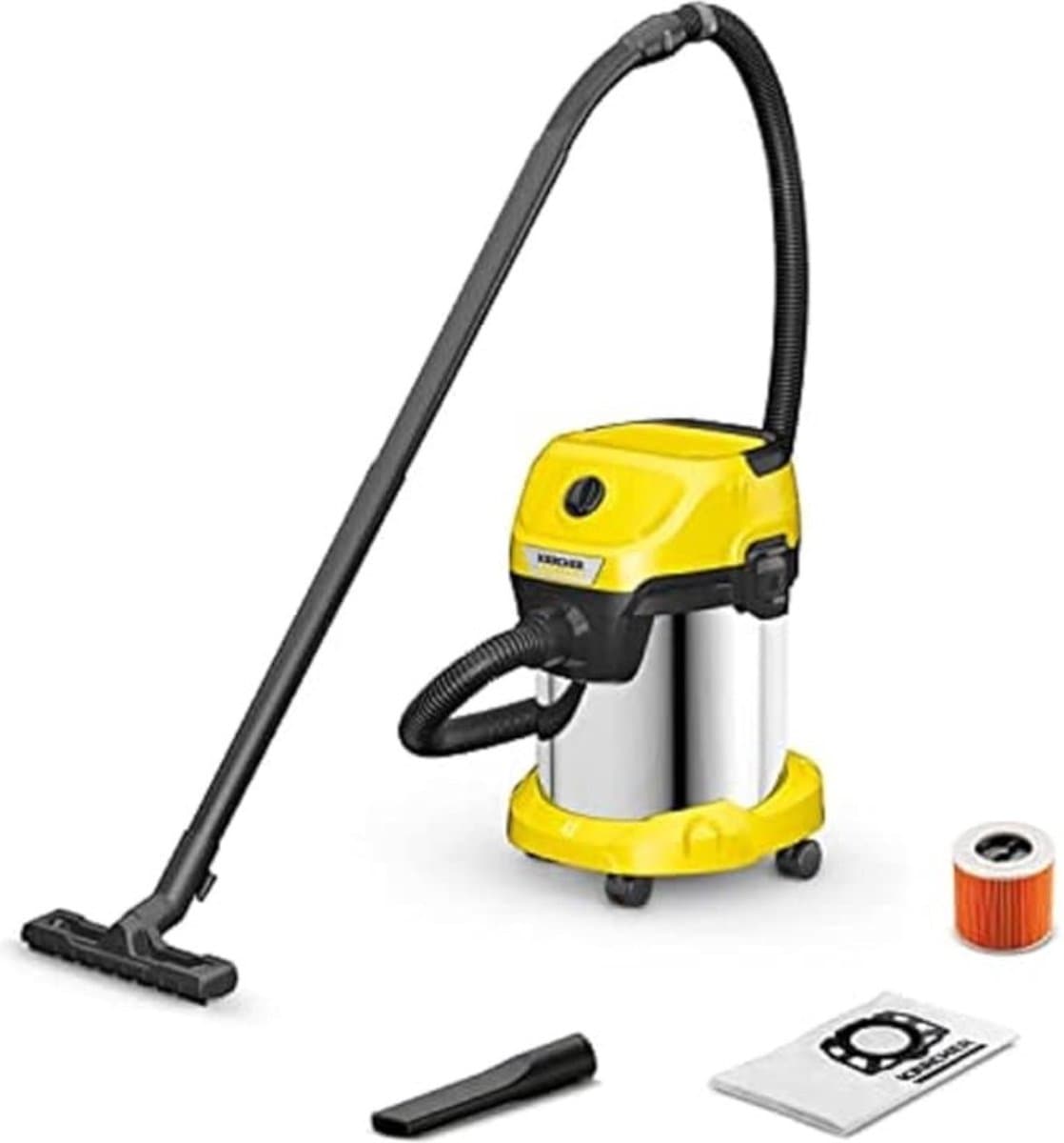 Professionele Waterstofzuiger – Waterzuiger – Stofzuiger zonder Zak – Nat/Droog Zuiger – Tapijtreiniger – 1000W – Geel — afbeelding 1