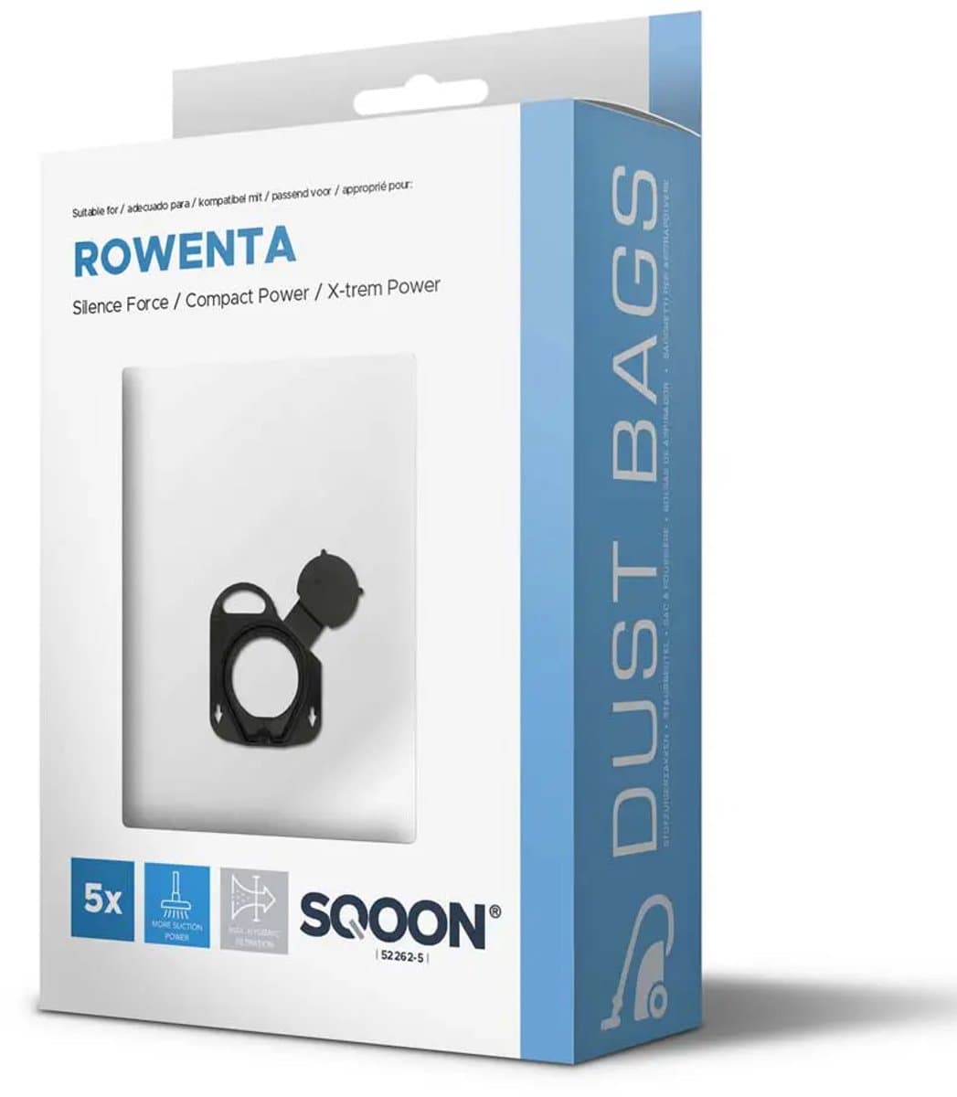SQOON® Stofzuigerzakken Geschikt voor Rowenta Silence Force / X-Trem - Vervangt Model ZR200520 - High Filtration voor Optimale Stofopname — afbeelding 1