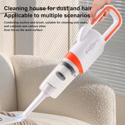 Draadloze Stofzuiger - Handstofzuiger Draagbaar - Auto Interieur Reinigen - Draadloos Opladen - 44L x 19B x 15H cm - Oranje — thumbnail 4