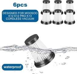 Geschikt voor 6 HEPA-filters voor MOOSOO K12, K12 Pro, K13 draadloze stofzuigers en Geschikt voor Genius Invictus One 1.0 X7, 2.0 stofzuigers. Vervangingsfilters voor huishoudelijke schoonmaak- en veegapparatuur. — thumbnail 2