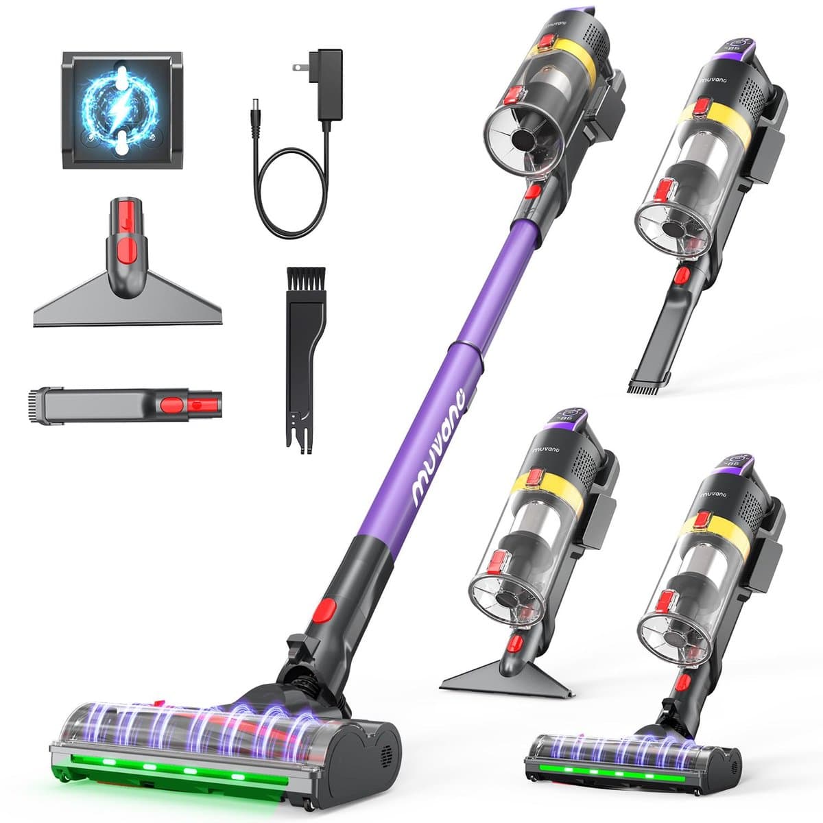 Elekiatech Steelstofzuiger- 45000Pa- 60Minuten Gebruikstijd-8 Kegel Filtersysteem Steelstofzuiger Draadloos - 1,6 L Stofbak - 2200 mAh Accu - voor Tapijten en Harde Vloere — afbeelding 1