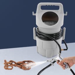 Mobiele Zandstraler - Verrijdbare Zandstraalpistool - Metaal Reinigen - Grote Capaciteit - 15 kg - Grijs — thumbnail 2