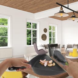 Mini Schoonmaakset - Stoffer Borstel - Bureau Reinigen - Ruimtebesparend Ontwerp - Compact Formaat - Grijsgroen — thumbnail 4
