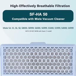 4 stuks AirClean SF-HA 50 HEPA-filterpatronen, accessoires voor Miele S4, S5, S6 en S8 Guard S1 / L1, Compact C1 en C2 / Complete C2 en C3 — thumbnail 3
