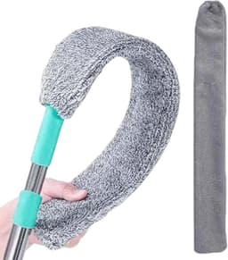 Microfiber Stofwisser - Platte Schoonmaker - Onder Meubels - Buigbare Kop - Intrekbaar - Grijs — thumbnail 1