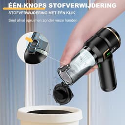 Sander Shop mini stofzuiger Handstofzuiger accu 4-in-1 met lcd-display, autostofzuiger sterk 16000PA draadloos, 3-standen, 80000 omw/min, mini-stofzuiger met scherm, voor auto, keuken, pc, bank, kantoor, huis en — thumbnail 4