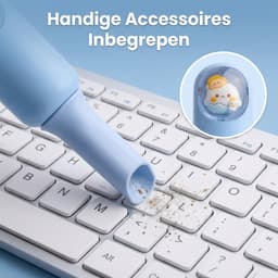 Sogiol® Draadloze mini-bureaustofzuiger - Oplaadbare bureaustofzuiger voor het reinigen van toetsenborden en ander stof - Draagbaar - Blauw — thumbnail 3