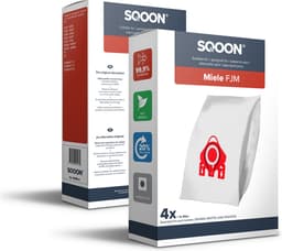 SQOON® (SQ22) Stofzuigerzakken geschikt voor Miele F/J/M - Gelijk aan model: 9917710 - High Filtration - Inclusief uitblaasfilter - 4 stuks — thumbnail 1
