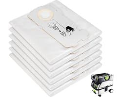 Set van 5 zelfreinigende filter zakken geschikt voor Festool 204308 stofzuigers - vervangende stofzuigerzakken - accessoires voor werkplaatsstofzuigers