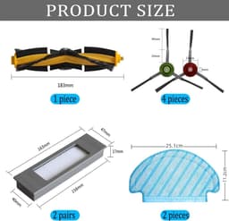 EGoods - Accessoireset voor robotstofzuiger Yeedi Vac 2 Pro, Vac Max, Vac Hybrid, Vac Station - reserveonderdelen voor Ecovacs N8, T5, DJ65, DX55. — thumbnail 3