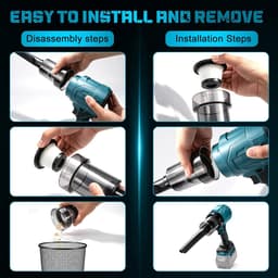 Battery Blower & Handheld Vacuum Cleaner 2-in-1 Compatible with Makita 18 V Battery (without Battery), Brushless - ShopVlot — thumbnail 5