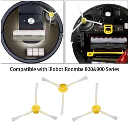 Dailygoods- Borstels Vervangingsset - 6 x Zijborstels - Compatibel met iRobot Roomba 800/900 - Inclusief Bevestigingsschroeven - Eenvoudig te Installeren - Robotstofzuiger Borstels — thumbnail 5