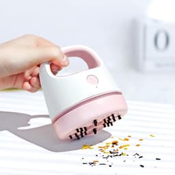 Handheld Kruimeldief - Tafelstofzuiger Kruimelzuiger - Bureau Opruimen - USB Oplaadbaar - 9.90 x 8.60 cm - Roze — thumbnail 2