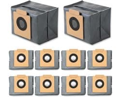 10 stuks Stofzuigerzakken geschikt voor Eufy Clean X8 Pro / X10 Pro Omni - Stofzuigerzakken - reservezakken - accessoireset - Accessoires voor stofzuigerzakken - stofzak - Grijs