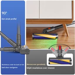 LED-zuigmond met zachte roller - voor Dyson V15 V11 V10 V8 V7 stofzuigers - verlicht verborgen vuil en gruis - ideaal voor gladde harde vloeren — thumbnail 2