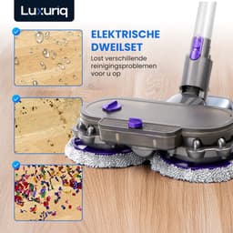 Mop - Elektrische Dweil - Vloerwisser - Geschikt voor Dyson Steelstofzuiger - Dyson V15 - V11 - V10 - V8 - V7 - Dweil Opzetstuk - Met 8 moppen — thumbnail 5