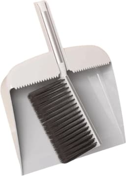 Stofblik Bureaubezemset - Veegset Pan - Bureau Reinigen - Met Schraperstrip - 32.5 cm - Grijs — thumbnail 1