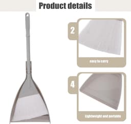 Mini Bezem Stofblik - Handveger Set - Snel Opruimen - Comfortabele Grip - Compact Formaat - Grijs — thumbnail 5