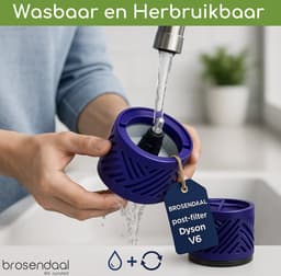 Brosendaal Dyson V6 Postfilter - Geschikt voor Dyson V6 Steelstofzuiger - SV03 SV05 SV06 SV07 - Wasbaar HEPA Filter - 3 stuks — thumbnail 2