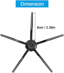 Vervangende siliconen zijborstels - Geschikt voor Roborock T7S / T7S PLUS / G20 / G10 / G10S / G10S PRO / G10S PURE / S7 / S7MAXV ULTRA / T8 / Q7+ / Q7 MAX+ en S8 - Robotstofzuigers - set van 6 stuks - zwart — thumbnail 4