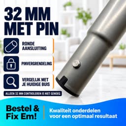 Fixem telescoopbuis 32 mm met pin klik systeem geschikt voor Philips City-Line • Expression • Jewel • Universe • Specialist • EasyClean • PowerPro stofzuigers - Vervangt 432200423620 / 432200422510 — thumbnail 2