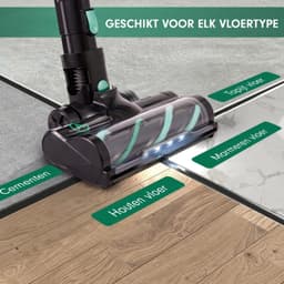 AG4100 Green Steelstofzuiger Draadloos – Stofzuiger Zonder Zak – Draadloze Stofzuiger – Extra Batterij – Tot 90 Min Stofzuigen – Kruimeldief – Dierenharen – LED Zuigmond — thumbnail 4