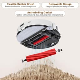 Hoofdborstel voor robotstofzuiger - 5 stuks - ABS-rubber — thumbnail 2