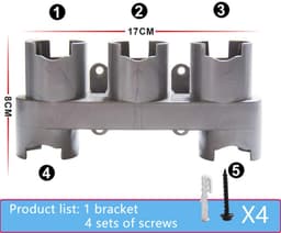 Opslagbeugel Perfect Compatibel met Dyson V7/V8/V10/V11 - Stofzuiger Houder - Accessoirehouder - Opbergrek - Hoogwaardig Materiaal - Inclusief Schroeven en Expansiebuizen - Stofzuigerhouder — thumbnail 2