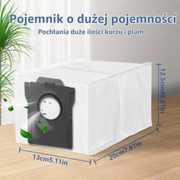 10 Stofzuigerzakken voor Dreame L40s Pro Ultra, L50/L40 Ultra AE, X30 Ultra - Vervangende Stofzakken voor Robotstofzuiger, Wit Non-Woven met Zwarte Connector — thumbnail 3