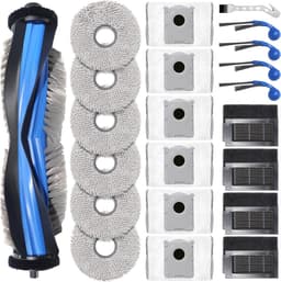 22 stuks Reserveonderdeel accessoires - geschikt voor ECOVACS DEEBOT T30C Omni - T30C - T50S - N50 stofzuiger robot, 1 hoofdborstel, 6 schoonmaakdoeken, 6 stofzakken, 4 filters, 4 zijborstels — thumbnail 1