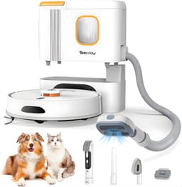 Teendow D20S Max+ Robotstofzuiger & Vachtverzorging Huisdieren – Complete Groomingkit - 3L Zelfledigend Dock, 6000Pa, Dweilfunctie, PreciSense LiDAR, App & Spraakbediening — thumbnail 1