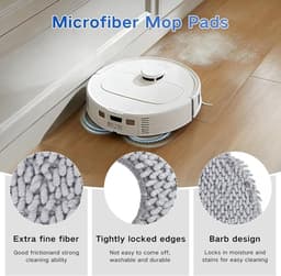8 Stuks Dweilpads voor Roborock Q Revo, Qrevo S, Qrevo Pro, Qrevo Master, Qrevo Edge, Qrevo Curv, Qrevo Slim, QV 35A/35S, QR, Saros 10R/Z70 Robotstofzuiger, Herbruikbare en Wasbare Vervangingsdoek — thumbnail 5