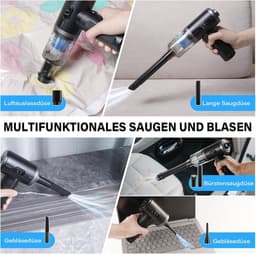 Draadloze Handstofzuiger - Zwart - Opvouwbaar - Krachtige Borstelloze Motor - Voor Auto en Huisdierenhaar — thumbnail 3