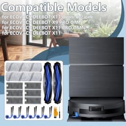 PromoHome 18-delige accessoireset voor Ecovacs Deebot X11 Omnicyclone, X11 PRO OMNI en X9 PRO OMNI stofzuiger - hoofdborstels, dweilrollen, HEPA-filters en zijborstels — thumbnail 2