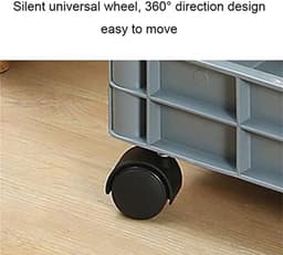 Roestvrijstalen Schoonmaakwagen - Reinigingskar Mobiel - Schoonmaken Organiseren - Verdikte ABS Opvangbak - 115 cm Hoog - Zilver — thumbnail 4