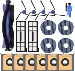 19-delige vervangingsset voor Eufy X10 Pro Omni robotstofzuiger, hoofdborstel, 4 dweilpads, 4 zijborstels, 2 HEPA-filters, 6 stofzakken, reinigingstool — thumbnail 1