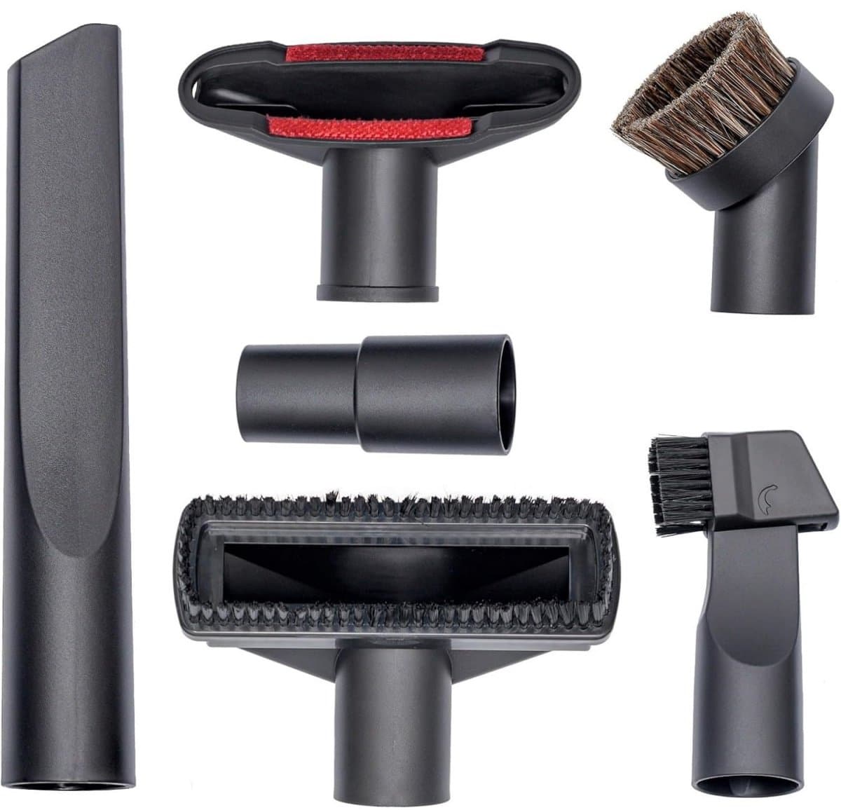 6 Stuks Stofzuiger Zuigmond Set - Universeel Opzetstuk - Reinigingsset voor stofzuigeraccessoires - Geschikt voor standaard slangonderdelen van 35 mm tot 32 mm - Voor Shark/Henry Hoover-accessoires - Zwart — afbeelding 1