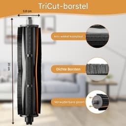 GELLDG TriCut Borstel - Anti Verward Haar Borstel - 20x3,8 cm - Geschikt voor Dreame X40 Ultra Complete / X30 Ultra / L40 Ultra / L30 Ultra / L20 Ultra / L10s Pro Ultra / L10s Ultra — thumbnail 2