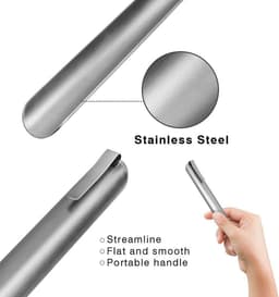 Kruimelveger - Kruimelschraper - Tafel schoonmaken - Roestvrijstalen constructie - 6 inch lengte - Zilver — thumbnail 5