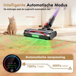 Hiaonyx steelstofzuiger - 9-in-1 steelstofzuiger draadloos - 75000pa - Met dierenborstel - LED Groene Stofdetectielamp - Geschikt voor Tapijten - Harde Vloeren en Dierenharen - 1.8-liter stofopvangbox - Paars — thumbnail 5