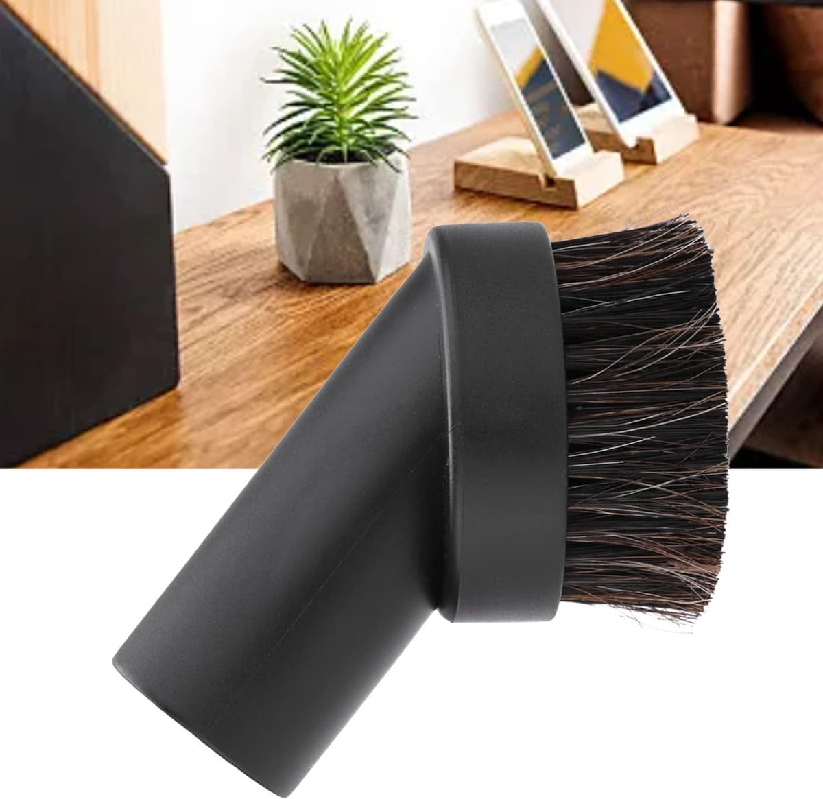 Vloerborstel Paardenhaar - Stofborstel - Kunststof - Vervangend Accessoire - 32 mm - Zwart - Hoogwaardige Kwaliteit — afbeelding 1