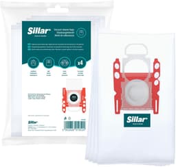 Sillar Stofzuigerzakken synthetisch - anti-allergeen - 4 filterlagen - vervanging voor BBZ41FGALL/ 17000940 /17003048 - geschikt voor stofzuigers Bosch GL20 GL30 GL45 Serie 2 4 6 8 Compaxx, Siemens - 4 stuks — thumbnail 1