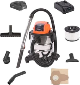 Natte en Droge Accu Stofzuiger 20 V met Roestvrijstalen Reservoir - 20 Liter Capaciteit — thumbnail 2