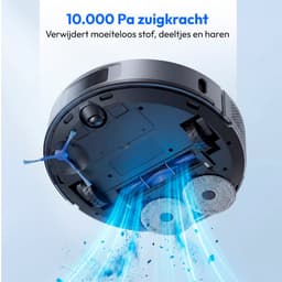 MEDION Robotstofzuiger 2-in-1 met leegstation, lasernavigatie en dweilfunctie X51 SW+, 10000 Pa zuigkracht, 2in1 robot, roterende dweilen, kruislijnlaser, grijs — thumbnail 2