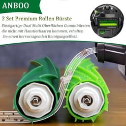 - Vervangende Roller Borstels - Compatibel met iRobot Roomba - Groen - Stofzuiger Accessoires - Bijzonder duurzaam - Geschikt voor i7 i3 j7... — thumbnail 3