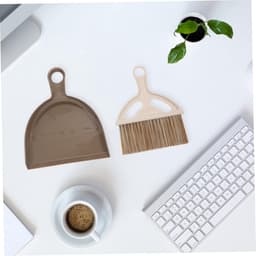 Mini Bezem Stoffer Set - Kleine Stoffer en Blik - Bureau Schoonmaken - Hoge Dichtheid Borstel — thumbnail 2
